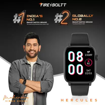 Fire-Boltt Hercules 1.83 (Black Strap, Free Size)