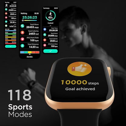 Fire-Boltt Ring 3 Smart Watch 1.8 (Gold-Black)