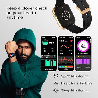 Fire-Boltt Ring 3 Smart Watch 1.8 (Gold-Black)